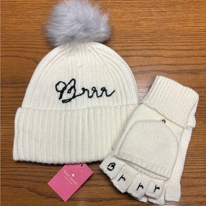 Kate Spade Brrr Hat/Mittens Set
